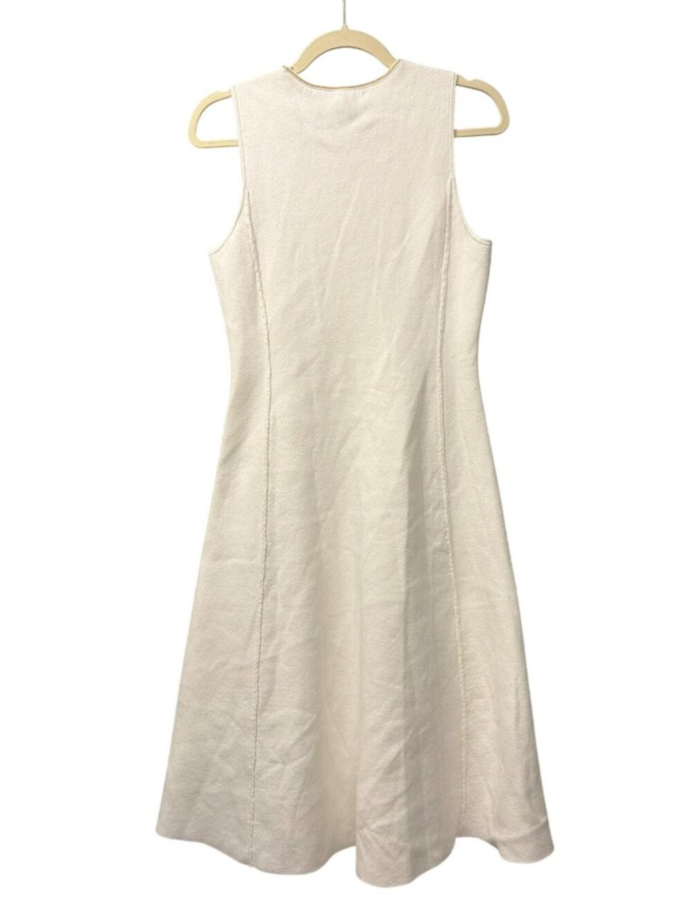 New Reiss Nilo Knitted Midi Dress in Ivory Medium Petite - Picture 9 of 11